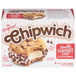 The Original Chipwich Vanilla Chocolate Chip Ice Cream Sandwich, 3 - 4.25 fl oz