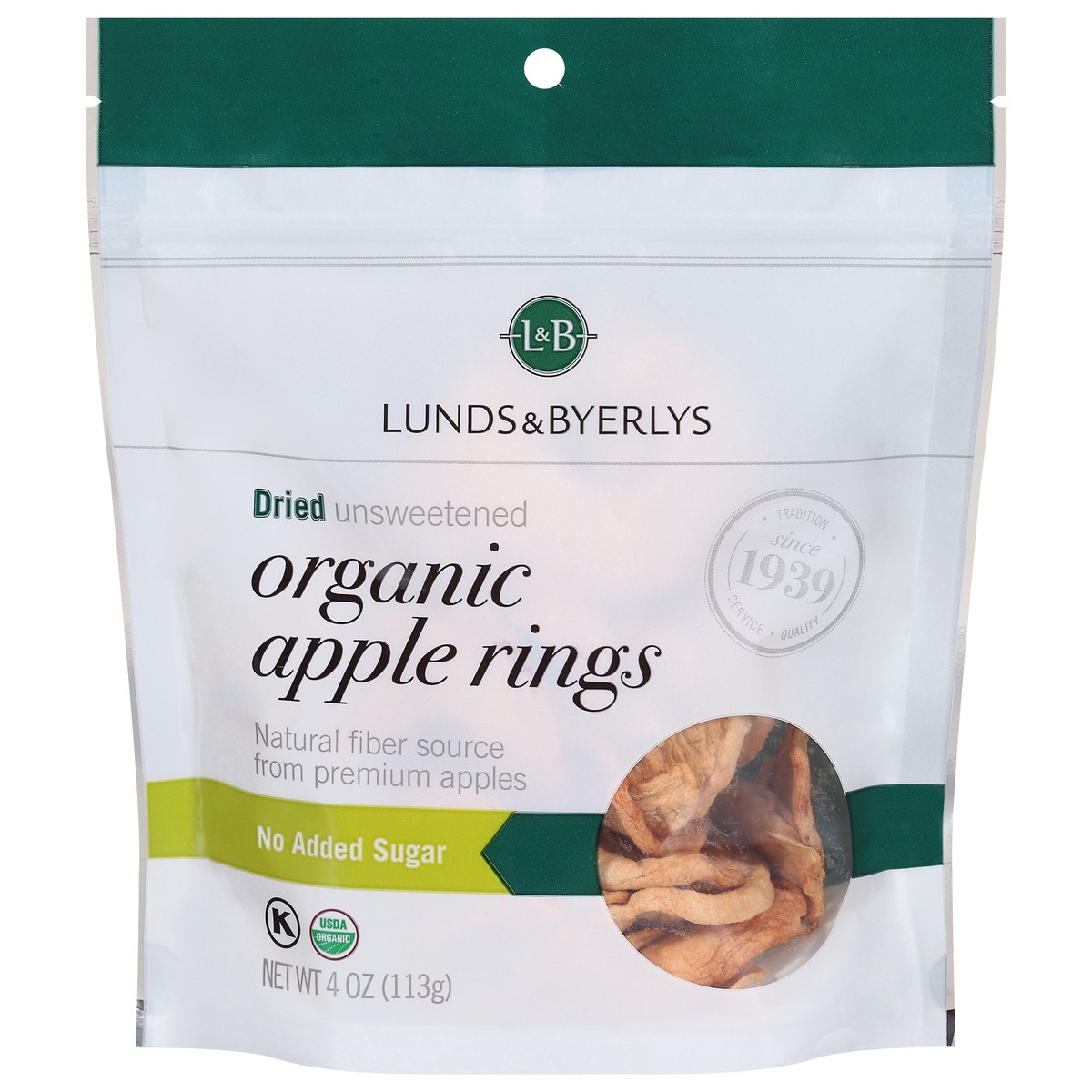slide 1 of 13, Lunds & Byerlys Dried Organic Unsweetened Apple Rings 4 oz, 4 oz