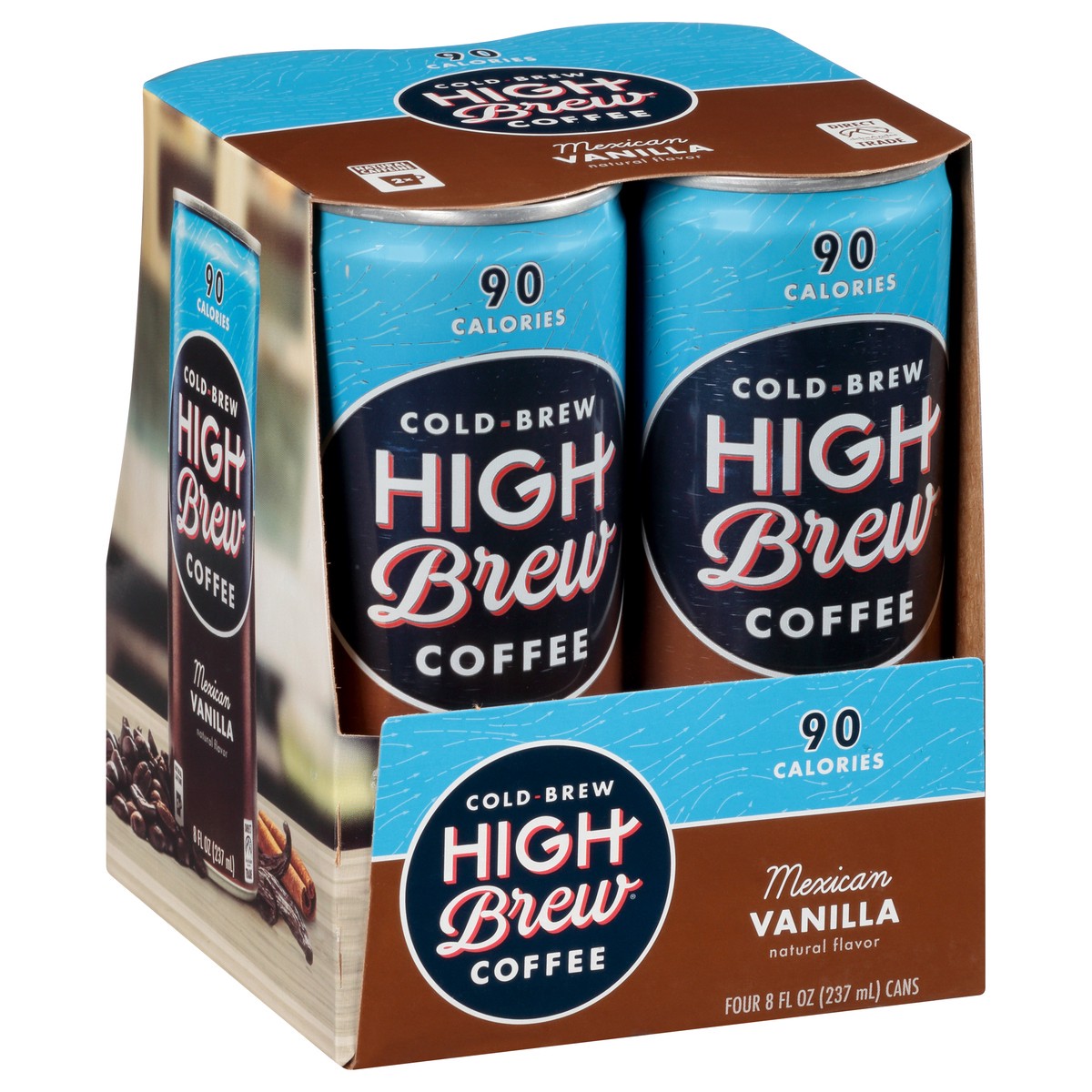 slide 3 of 9, High Brew 4 Pack Cold-Brew Mexican Vanilla Coffee 4 ea - 4 ct, 4 ct