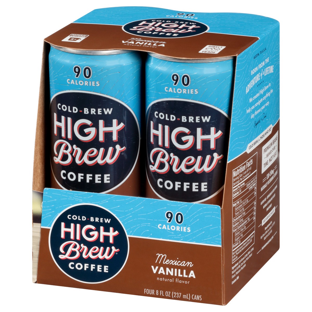 slide 7 of 9, High Brew 4 Pack Cold-Brew Mexican Vanilla Coffee 4 ea - 4 ct, 4 ct