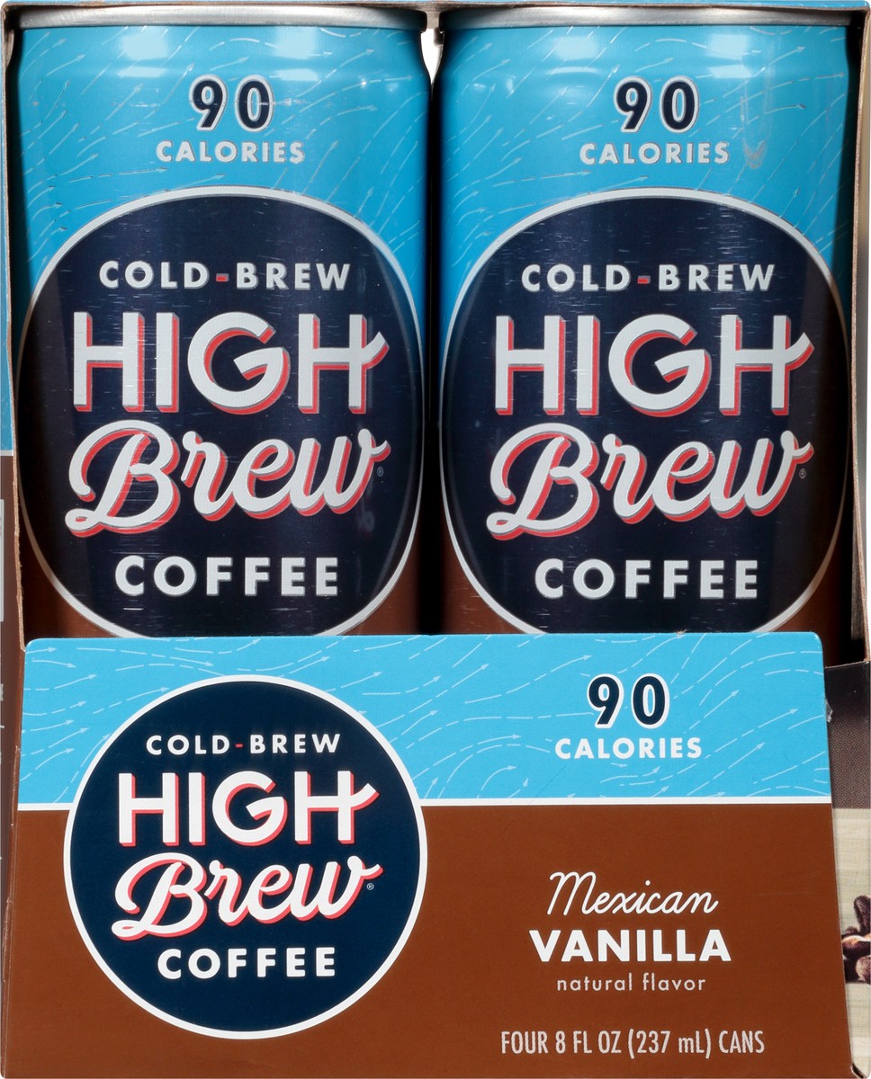 slide 9 of 9, High Brew 4 Pack Cold-Brew Mexican Vanilla Coffee 4 ea - 4 ct, 4 ct