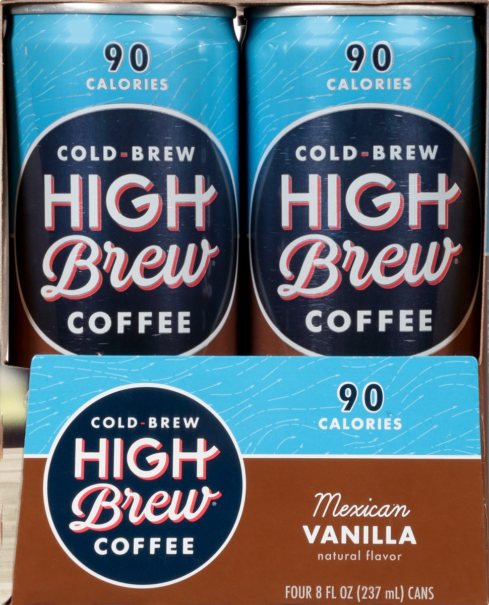 slide 4 of 9, High Brew 4 Pack Cold-Brew Mexican Vanilla Coffee 4 ea - 4 ct, 4 ct