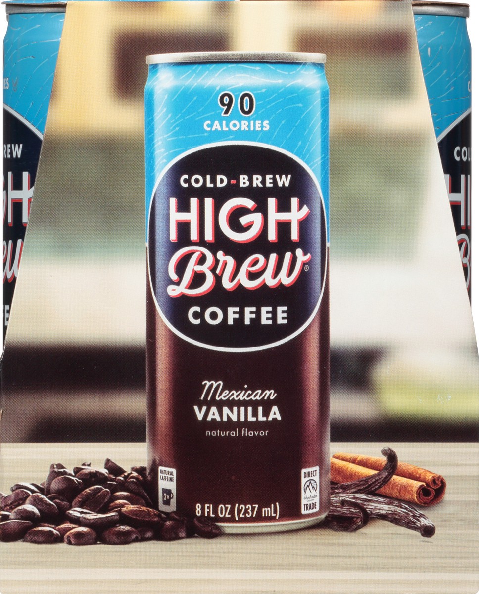 slide 2 of 9, High Brew 4 Pack Cold-Brew Mexican Vanilla Coffee 4 ea - 4 ct, 4 ct