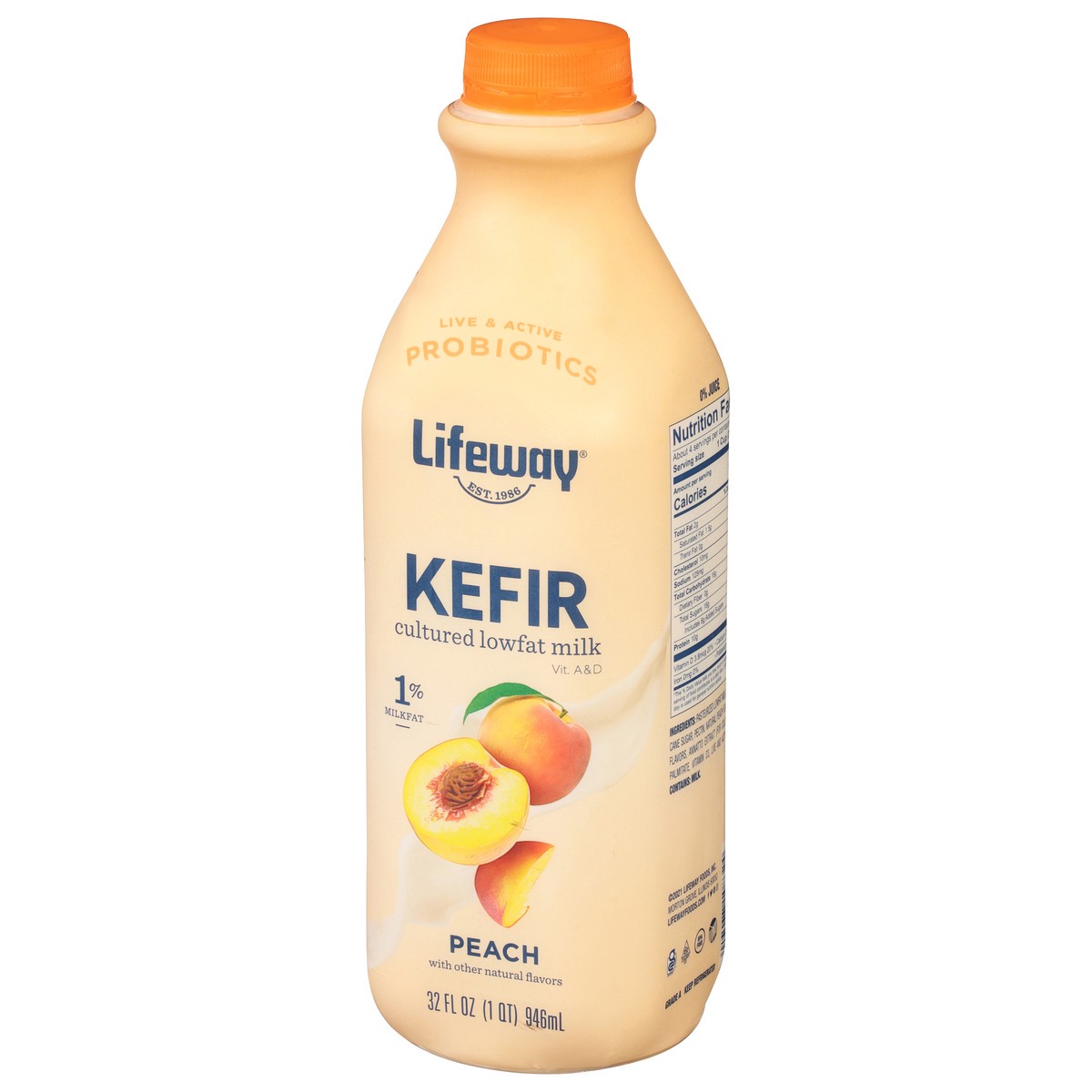 slide 4 of 9, Lifeway Peach Kefir 32 fl oz, 32 fl oz