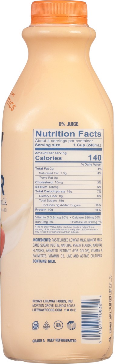 slide 3 of 9, Lifeway Peach Kefir 32 fl oz, 32 fl oz