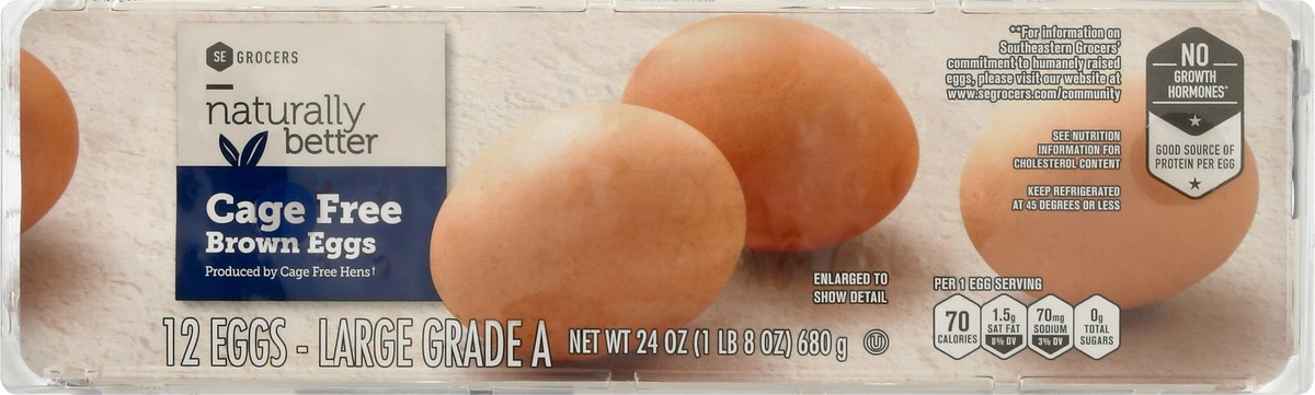slide 6 of 9, Naturally Better Grade A Brown Cage Free Eggs, 12 ct