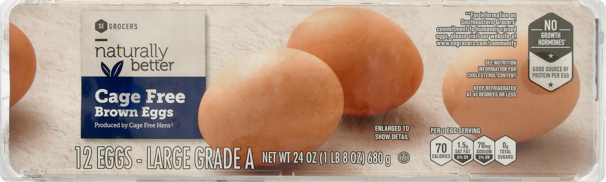 slide 1 of 9, Naturally Better Grade A Brown Cage Free Eggs, 12 ct