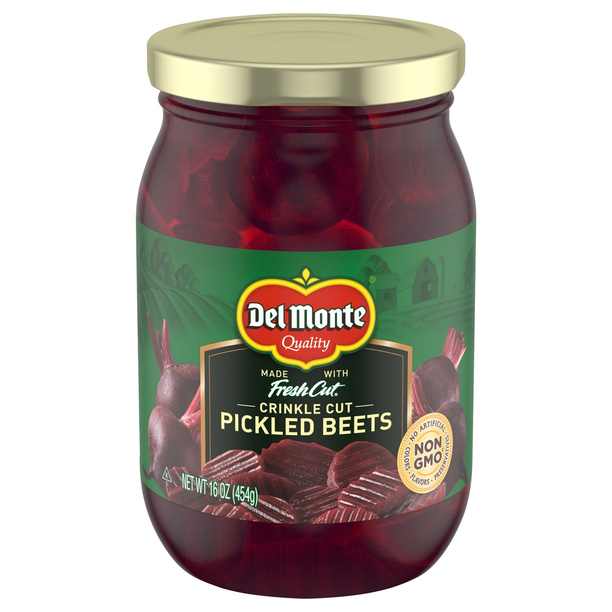 slide 1 of 1, DEL MONTE HARVEST SELECTS Crinkle Cut Pickled Beets, 16 oz Jar, 16 oz