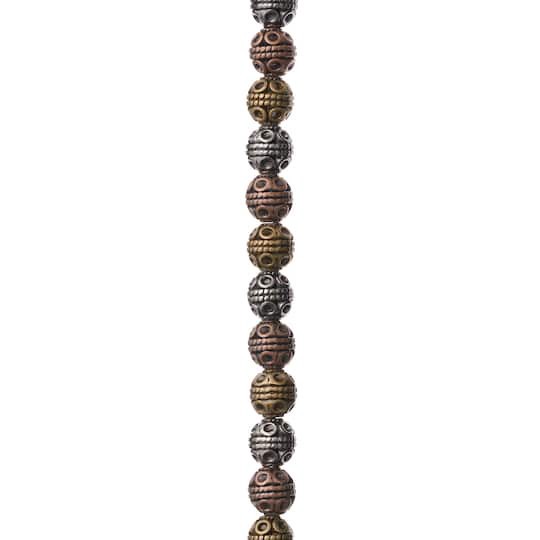 slide 1 of 3, Multicolor Metal Round Beads, 8mm By Bead Landing, 8mm