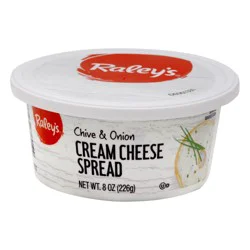 Raley's Cream Cheese, Soft, With Chives & Onions - 8 oz