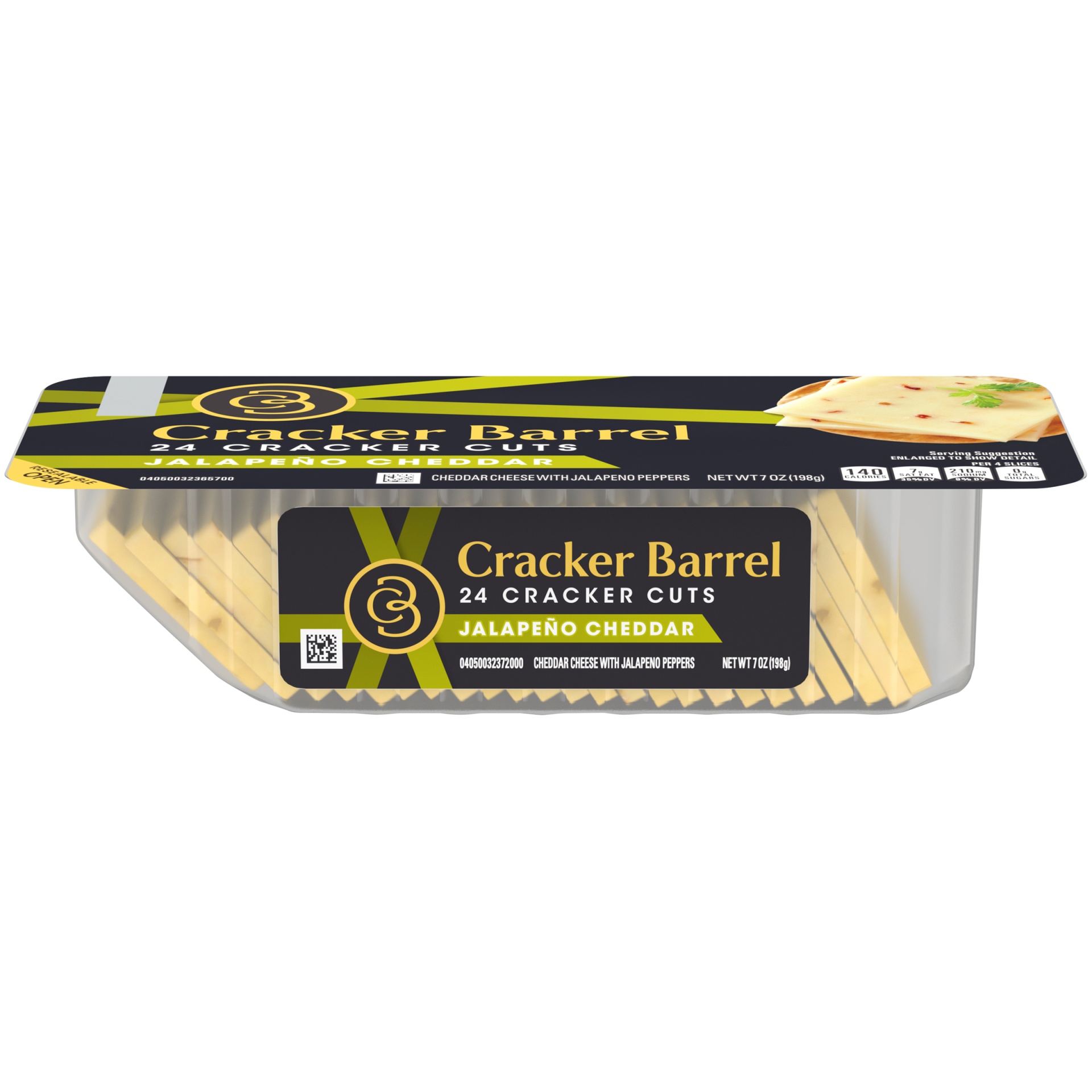 slide 1 of 1, Cracker Barrel Cracker Cuts, Jalapeno Cheddar Cheese, 7 oz