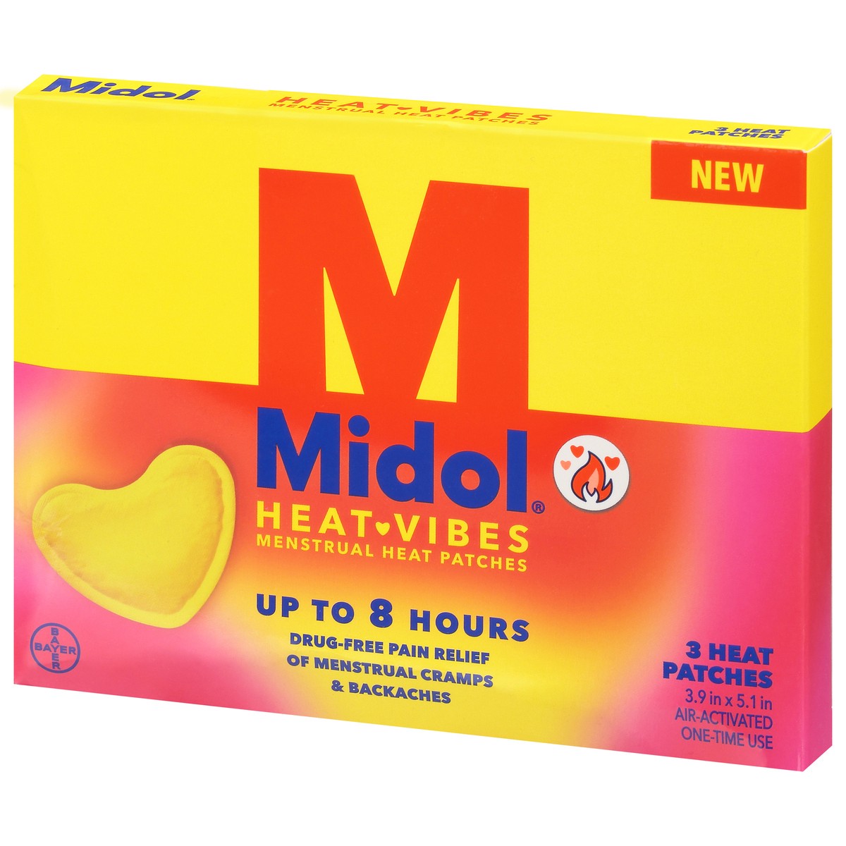 slide 3 of 9, Midol Heat-Vibes Menstrual Heat Patches 3 ea, 3 ct