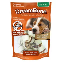 DreamBone Mini Chews With Real Sweet Potato 24 Count, Rawhide-Free