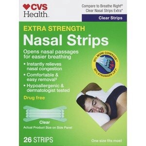 slide 1 of 1, CVS Health Extra Strength Nasal Strips, Clear, 26 Ct, 1 ct