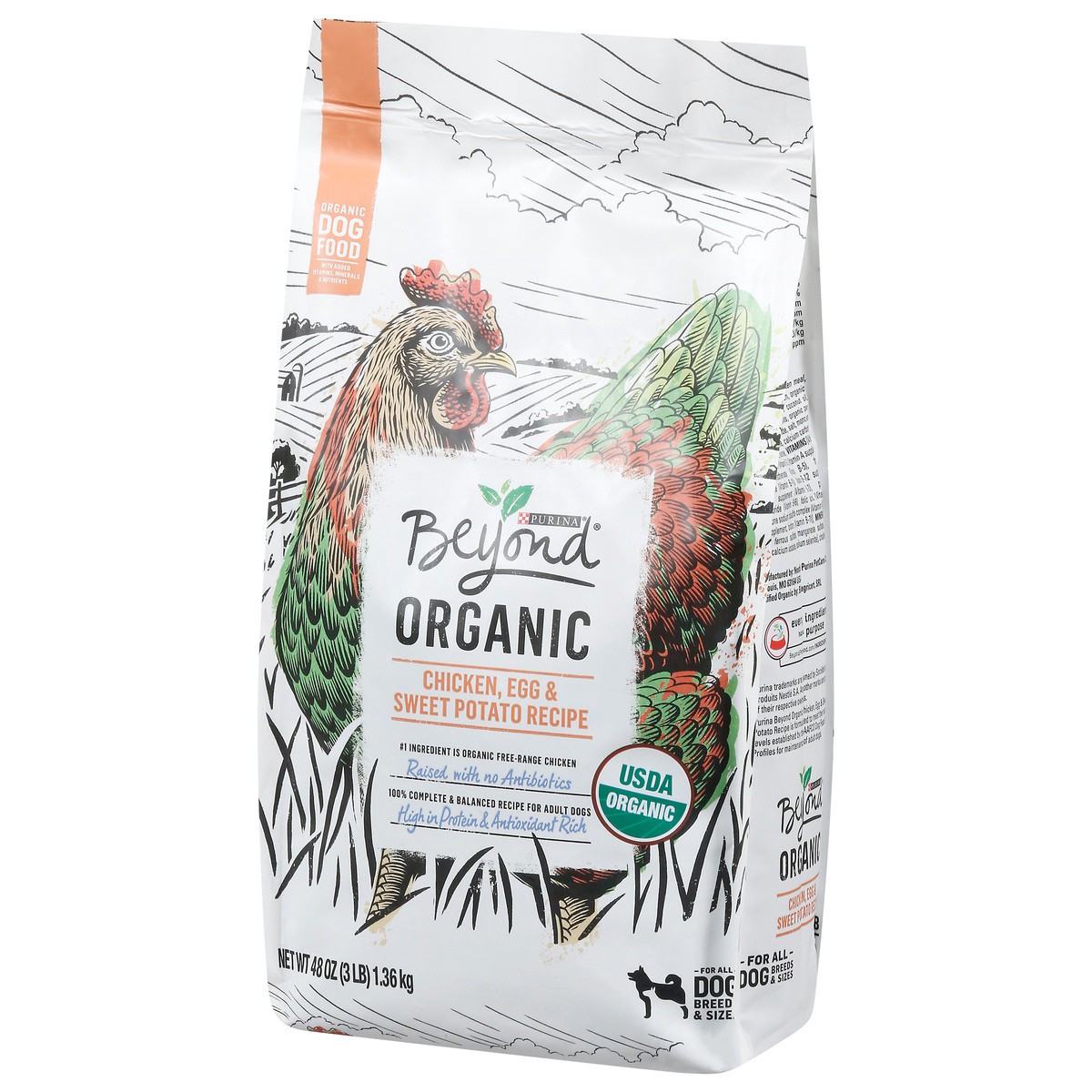 slide 4 of 9, Beyond Organic Chicken, Egg & Sweet Potato Recipe Dog Food 48 oz, 48 oz