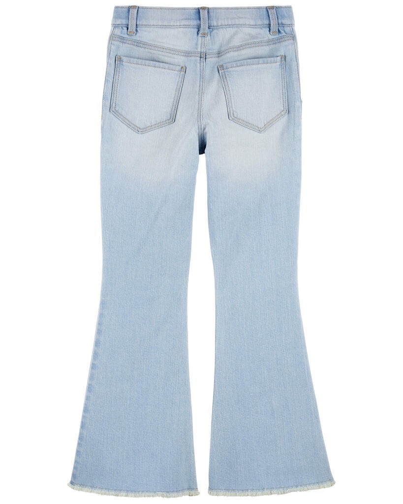 slide 3 of 3, Oshkosh Kid Patch Floral Iconic Denim Flare Jeans Light Lily Wash 5, 1 ct