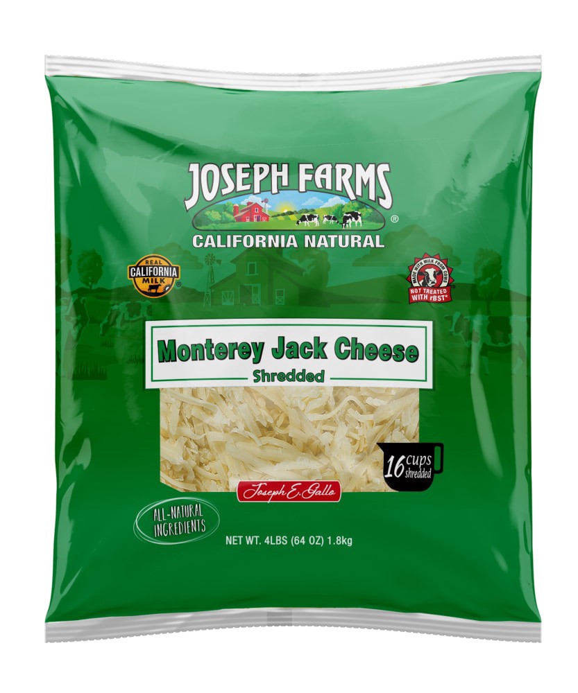 slide 2 of 2, Joseph Farms Monterey Jack Shredded, 16 oz