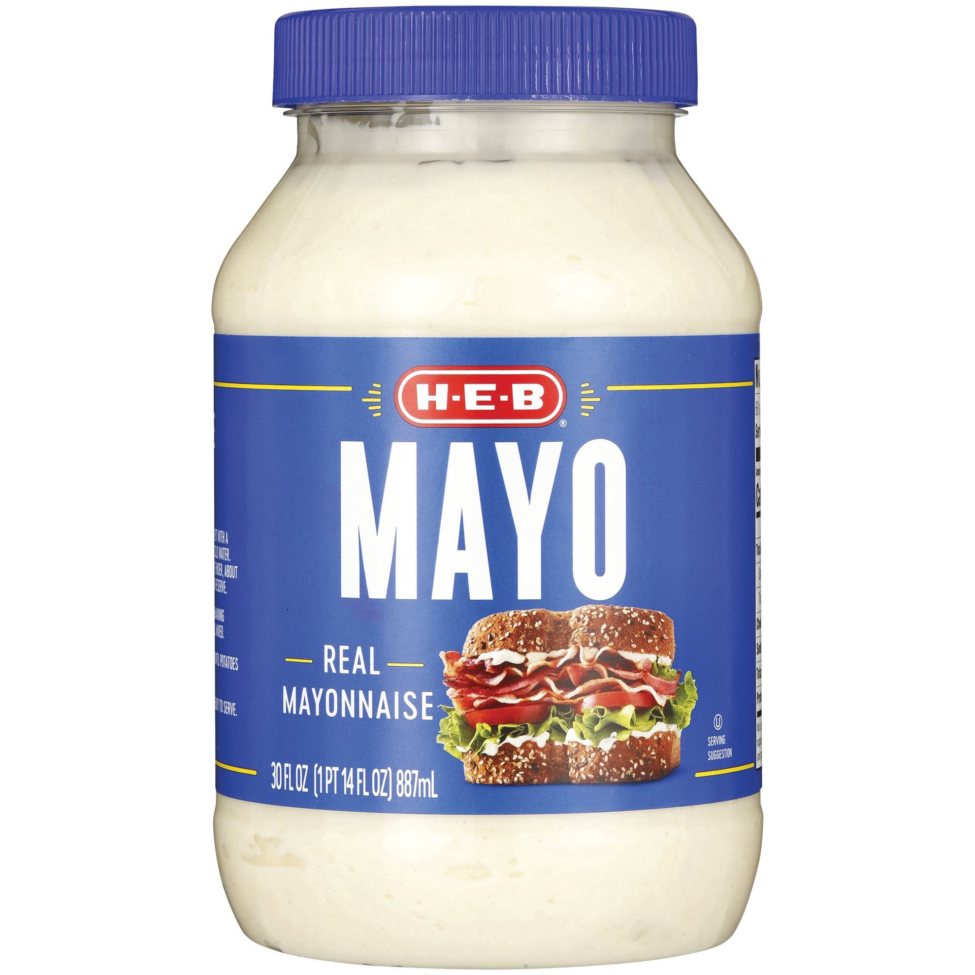 slide 1 of 1, H-E-B Real Mayonnaise, 30 oz