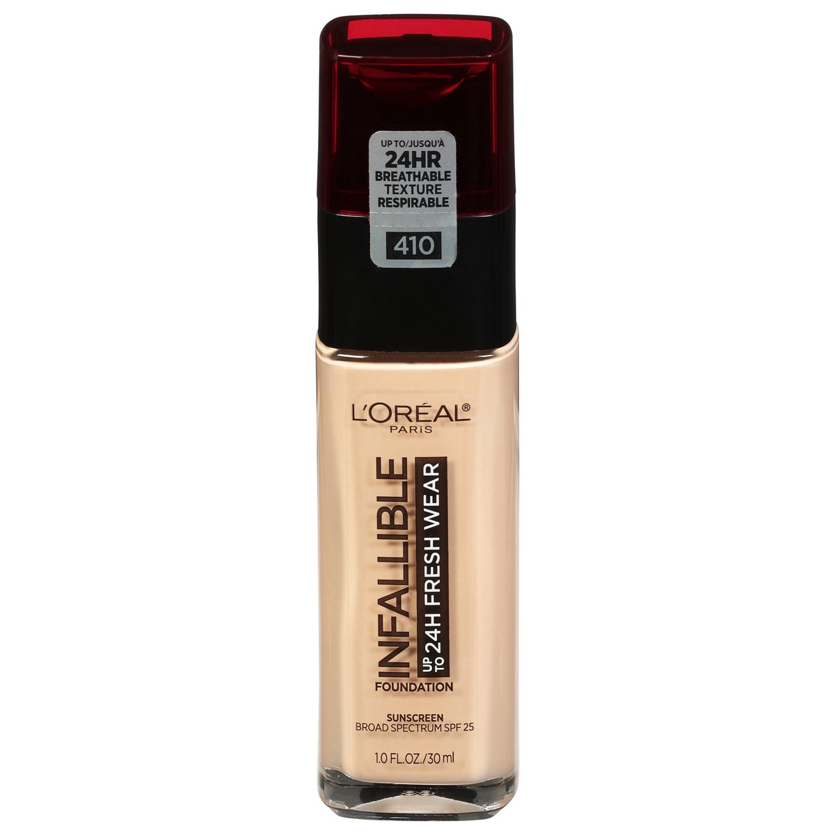 slide 1 of 1, L'Oréal Infallible Broad Spectrum SPF 25 Ivory 410 Foundation 1.0 fl oz, 1 fl oz