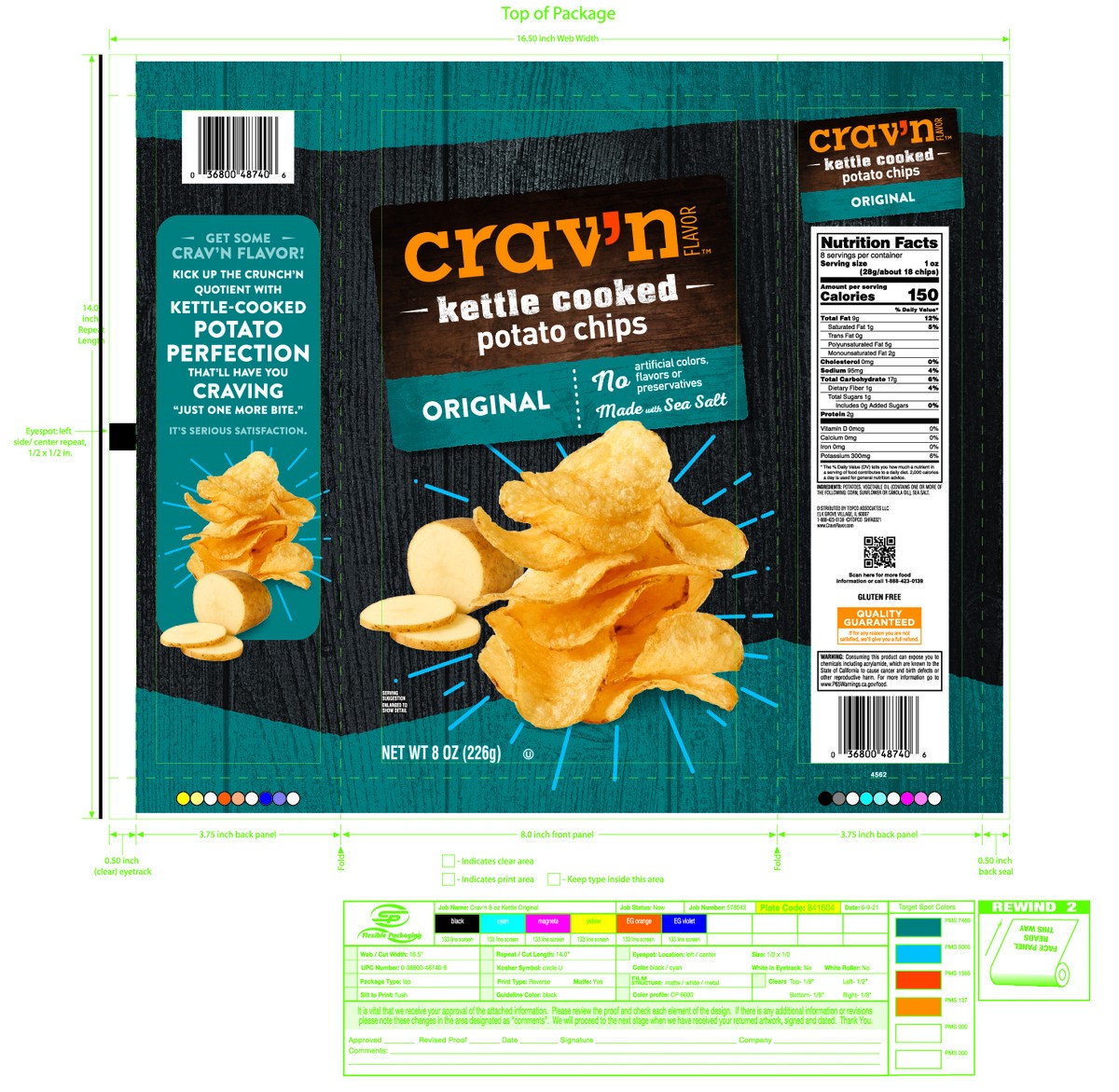 slide 14 of 15, Crav'n Flavor Kettle Cooked Original Potato Chips 8 oz, 8 oz