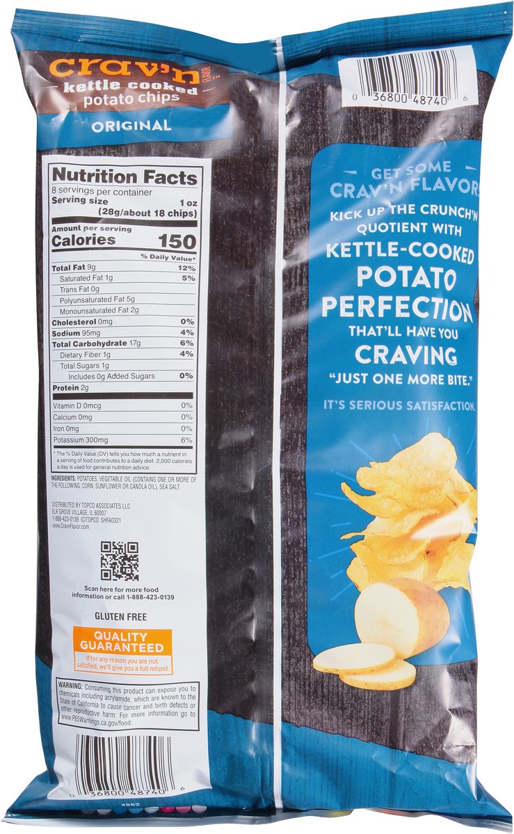 slide 4 of 15, Crav'n Flavor Kettle Cooked Original Potato Chips 8 oz, 8 oz
