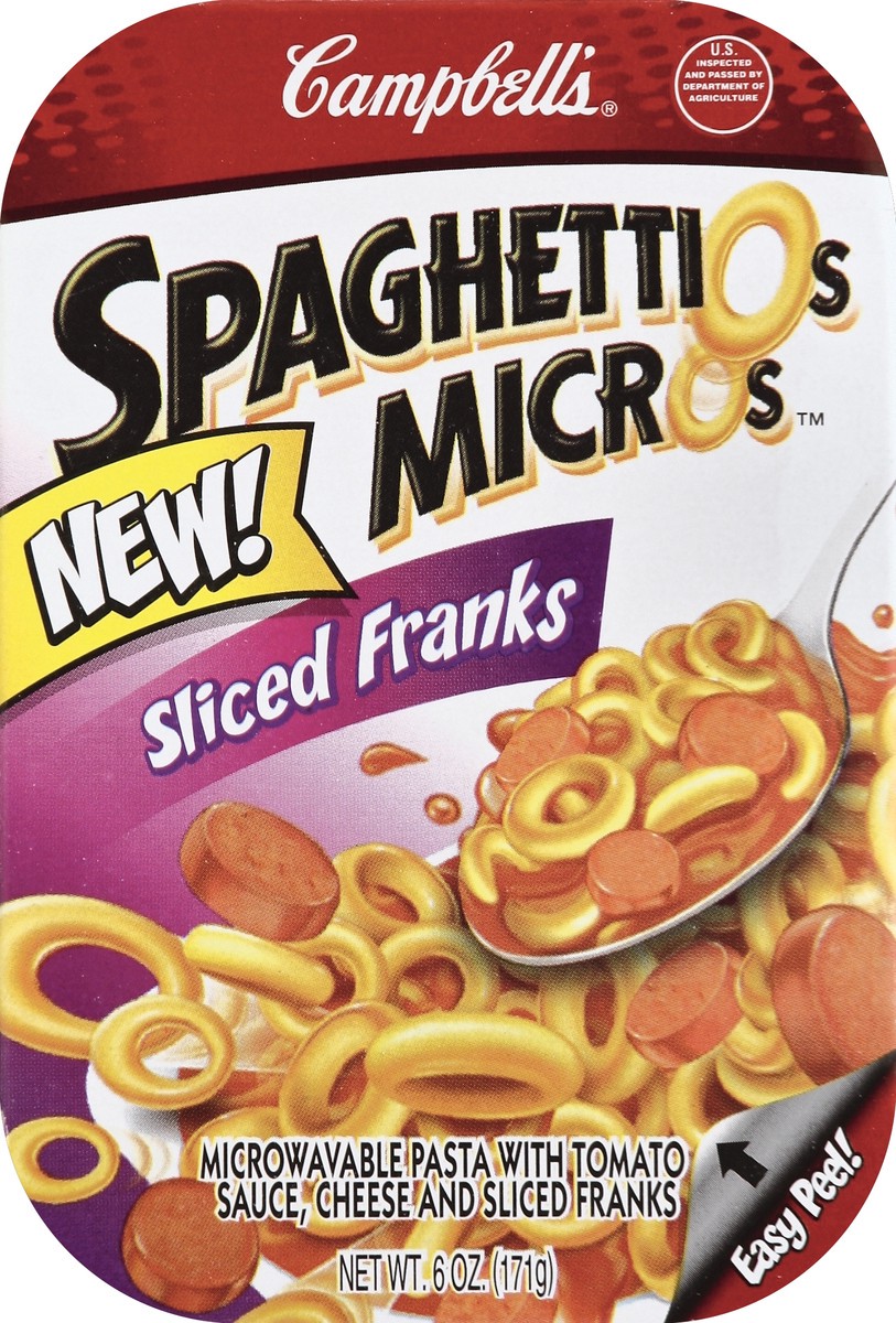 slide 4 of 4, SpaghettiOs Pasta, Sliced Franks, 6 oz