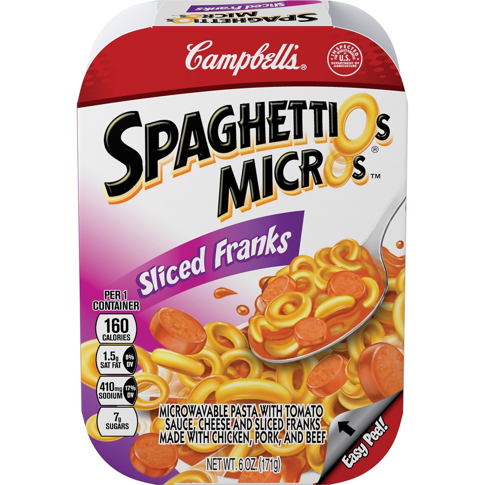 slide 1 of 4, SpaghettiOs Pasta, Sliced Franks, 6 oz