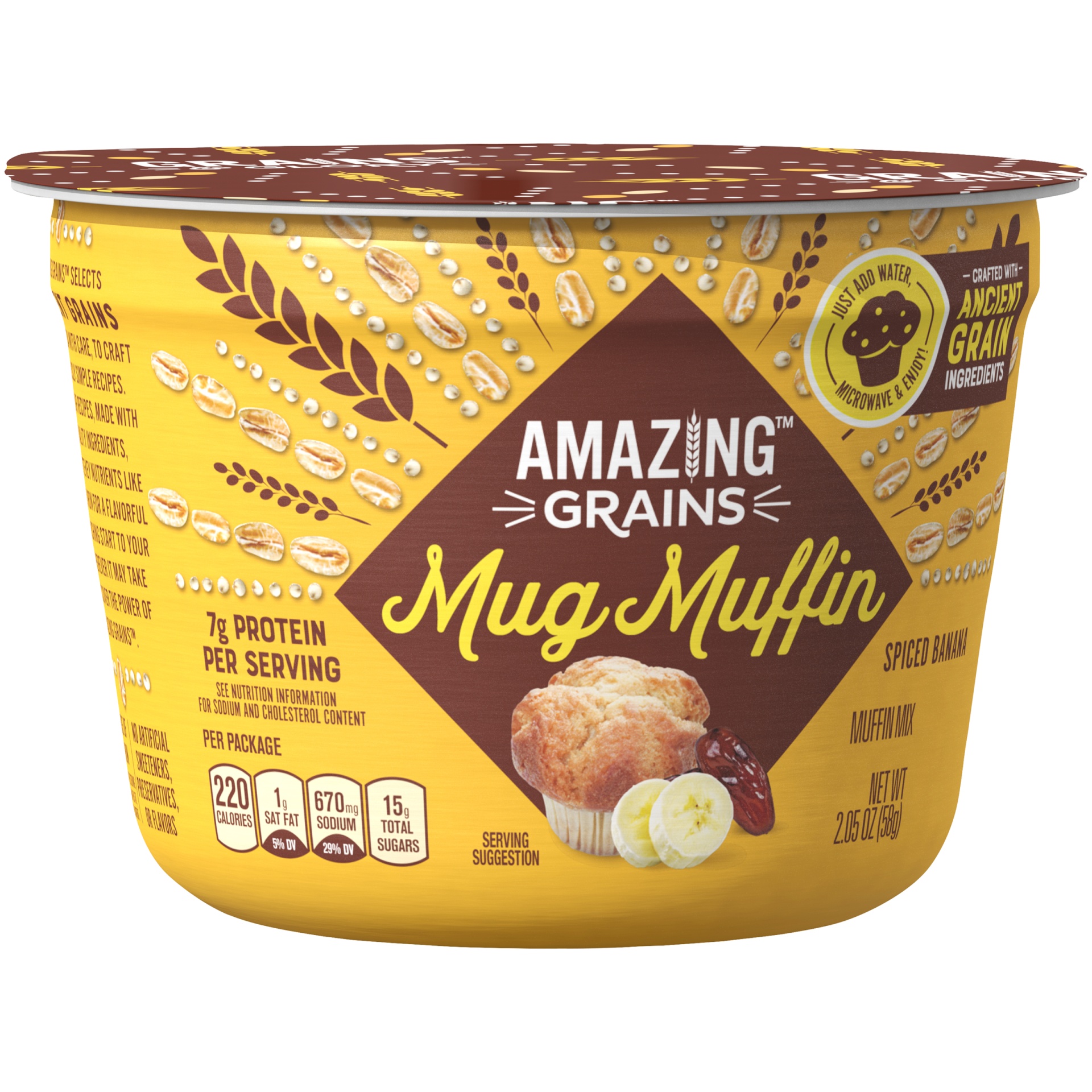 slide 1 of 1, Amazing Grains Spiced Banana Mug Muffin Cup, 2.05 oz