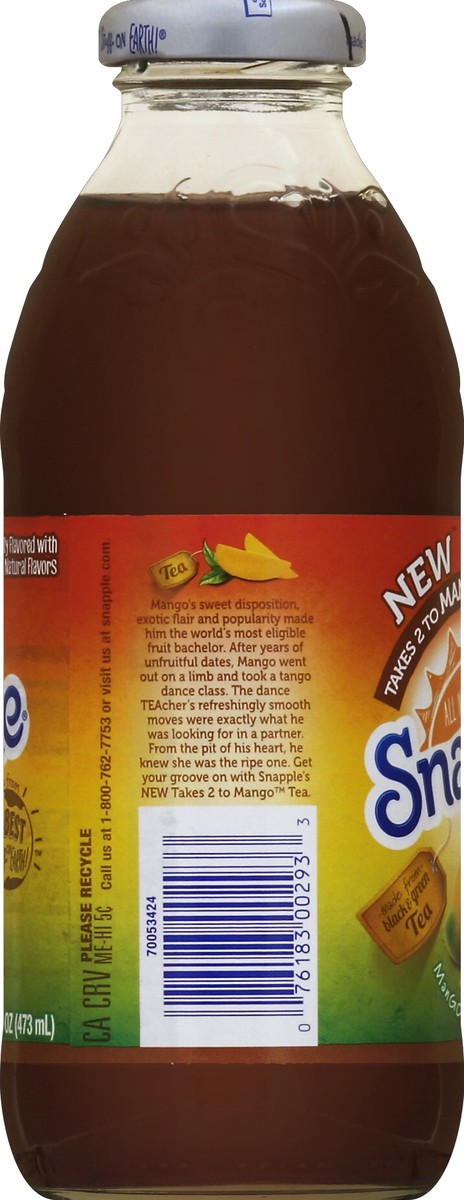 slide 3 of 5, Snapple Mango Tea, 16 fl oz