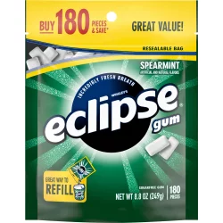 Eclipse Spearmint Sugar Free Chewing Gum, Value Pack