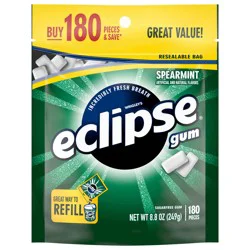 ECLIPSE Spearmint Sugarfree Chewing Gum, 180 piece bag