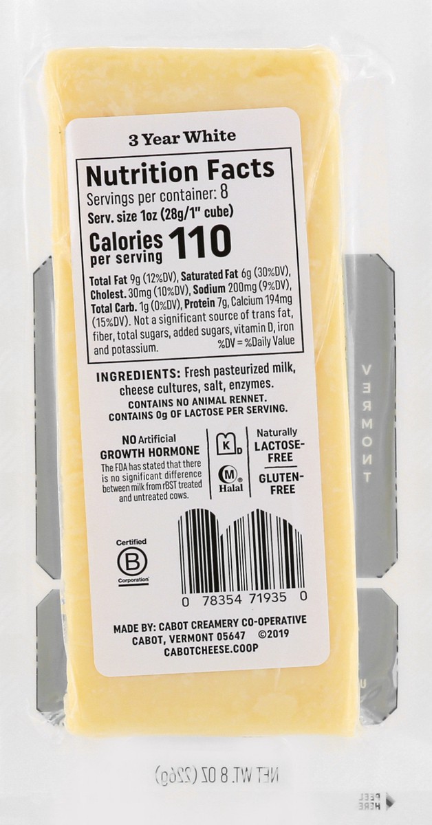 slide 5 of 10, 12/8Oz 3 Year White Cheddar Parchment Bar, 8 oz