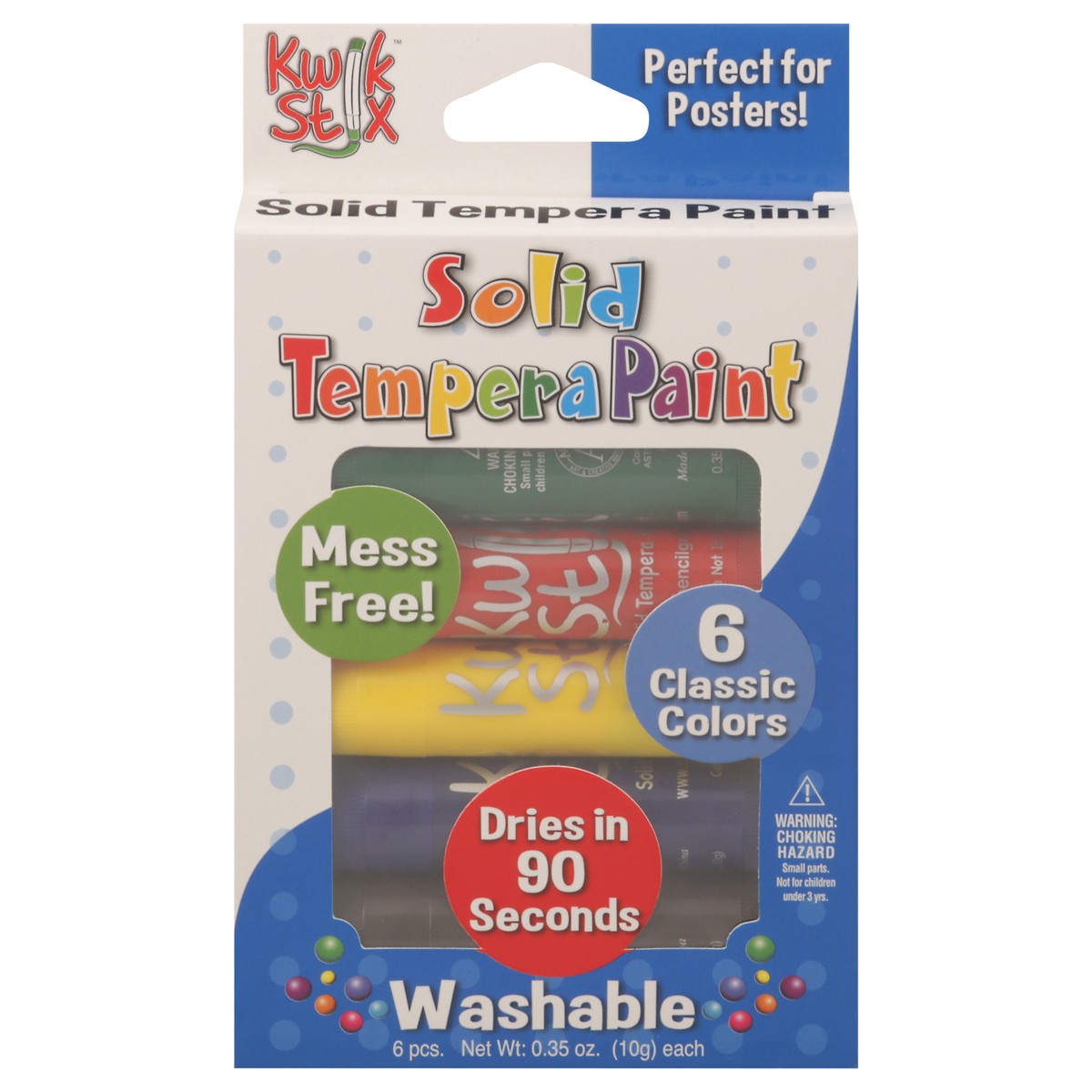 slide 1 of 11, Kwik Stix Classic Colors Solid Tempera Washable Paint 6 ea, 6 ct