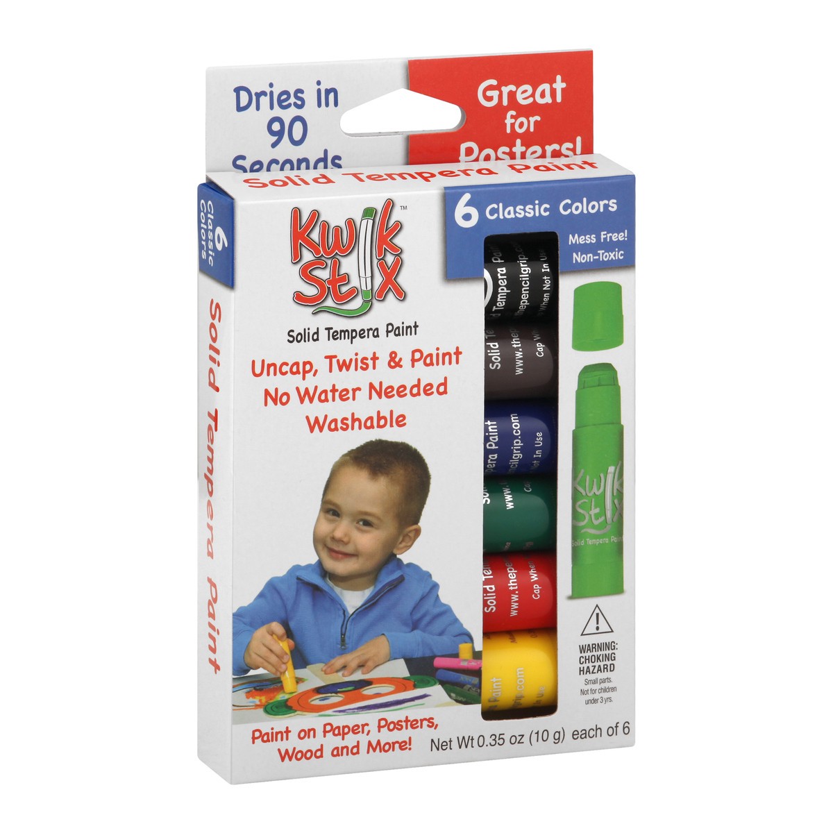 slide 3 of 11, Kwik Stix Classic Colors Solid Tempera Washable Paint 6 ea, 6 ct