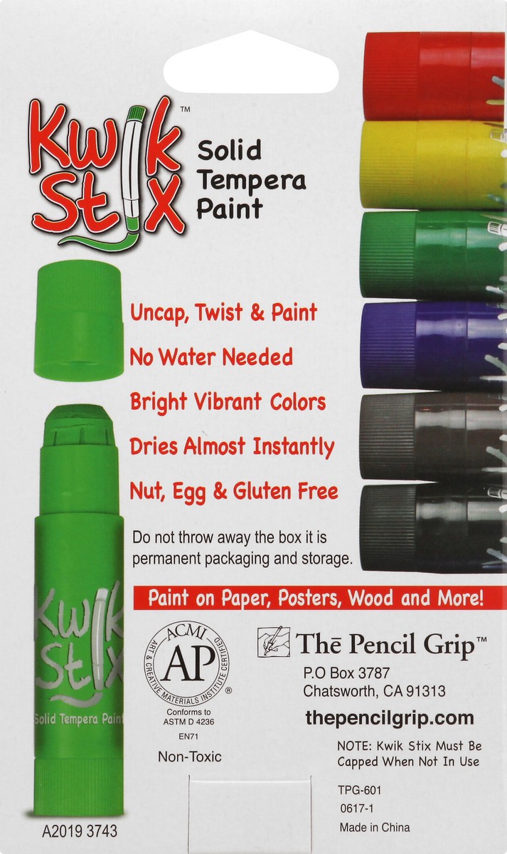 slide 9 of 11, Kwik Stix Classic Colors Solid Tempera Washable Paint 6 ea, 6 ct