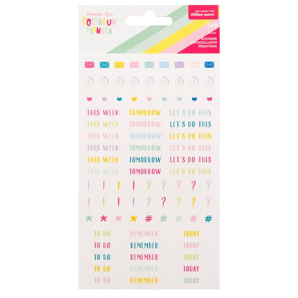 slide 1 of 2, American Crafts Damask Love Colorfun Planner Stickers, Assorted Colors, Pack Of 348 Stickers, 348 ct