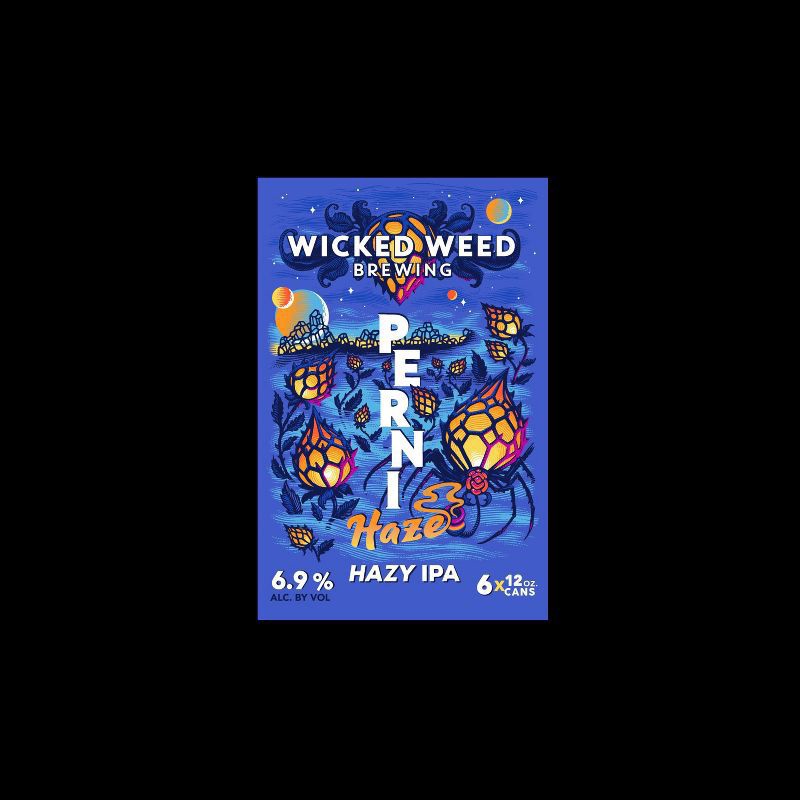 slide 3 of 6, Wicked Weed Perni Haze Hazy IPA Craft Beer 6 Pack, 12 fl oz Cans, 72 fl oz