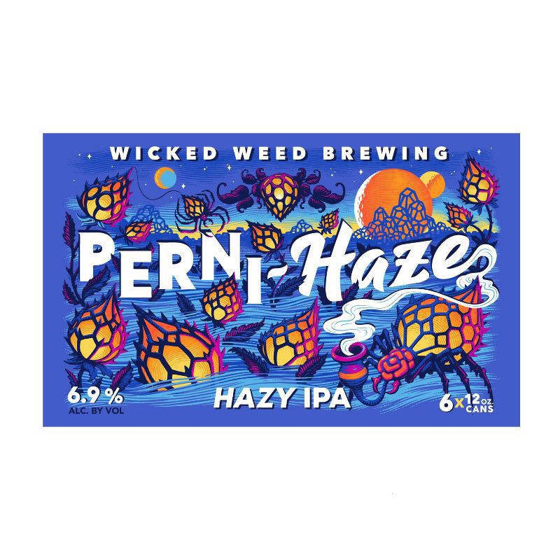 slide 4 of 6, Wicked Weed Perni Haze Hazy IPA Craft Beer 6 Pack, 12 fl oz Cans, 72 fl oz