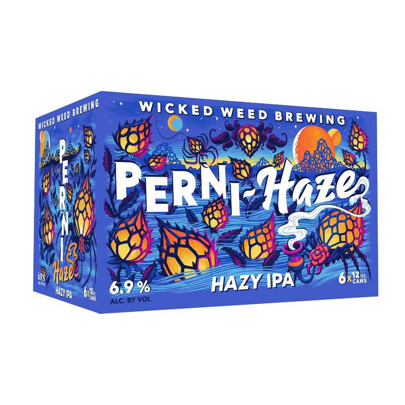 slide 1 of 6, Wicked Weed Perni Haze Hazy IPA Craft Beer 6 Pack, 12 fl oz Cans, 72 fl oz