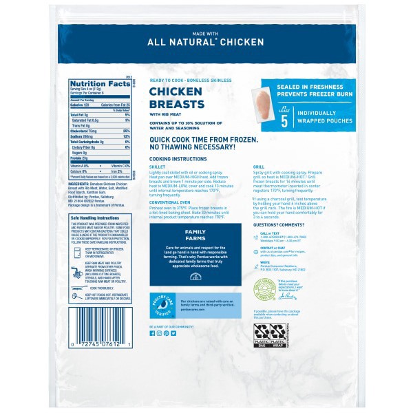 slide 3 of 5, PERDUE Boneless Skinless Chicken Breasts Individually Wrapped , 2 lb