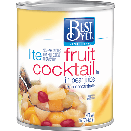 slide 1 of 1, Best Yet Lite Fruit Cocktail In Peach & Pear Juice - 15 oz, 15 oz