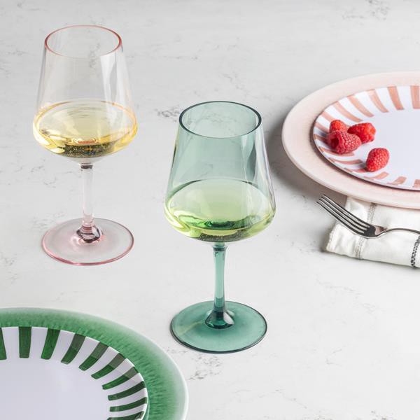 slide 1 of 1, Hy-Vee Seasons Acrylic Stemmed Wine Glass In Green, 17oz, 1 ct