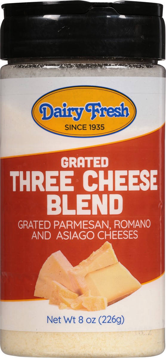 slide 12 of 13, Dairy Fresh Three Cheese Blend Grated Cheese 8 oz, 8 oz