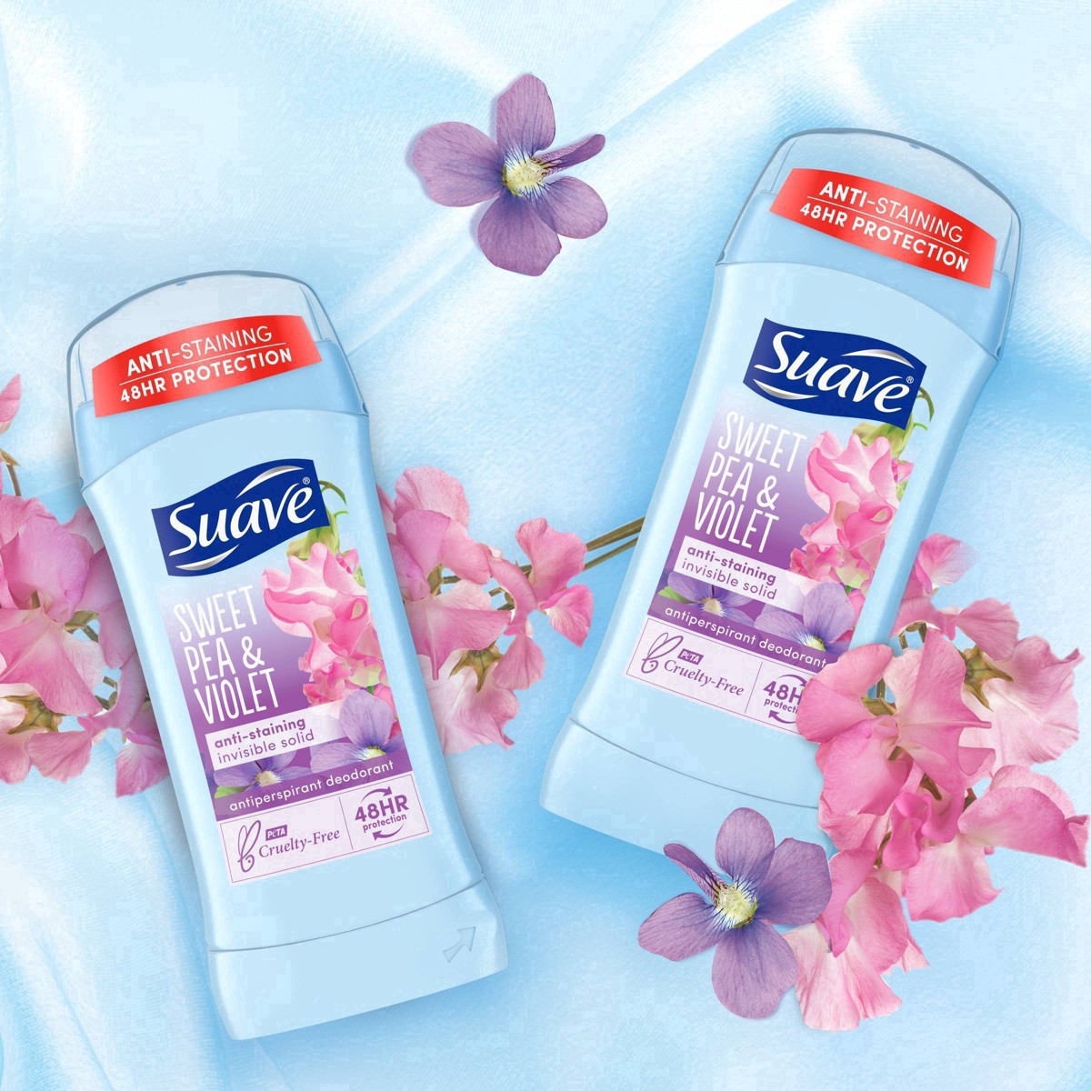 slide 29 of 39, Suave Deodorant Antiperspirant Deodorant Stick Sweet Pea Violet, 2.6 oz, 2 Count, 2.6 oz