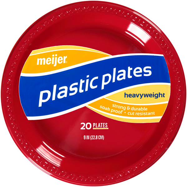 slide 1 of 1, Meijer 9" Plastic Party Plate, 20 ct