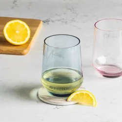 Hy-Vee Seasons Acrylic Stemless Wine Glass In Blue, 16oz