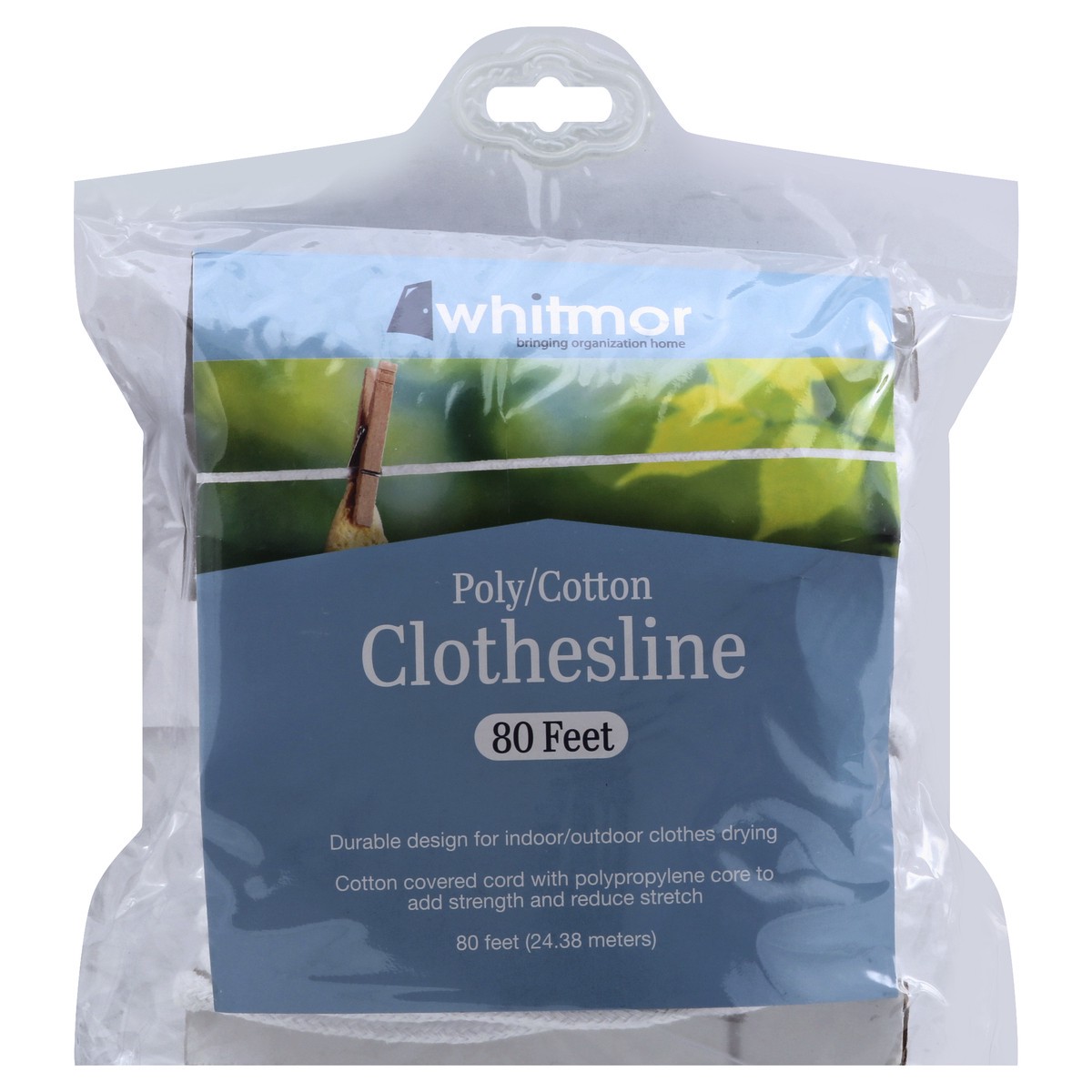 slide 3 of 3, Whitmor Poly Cotton Clothesline 80Ft, 80 ft