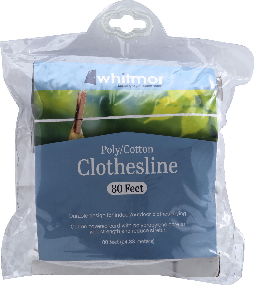 slide 1 of 3, Whitmor Poly Cotton Clothesline 80Ft, 80 ft