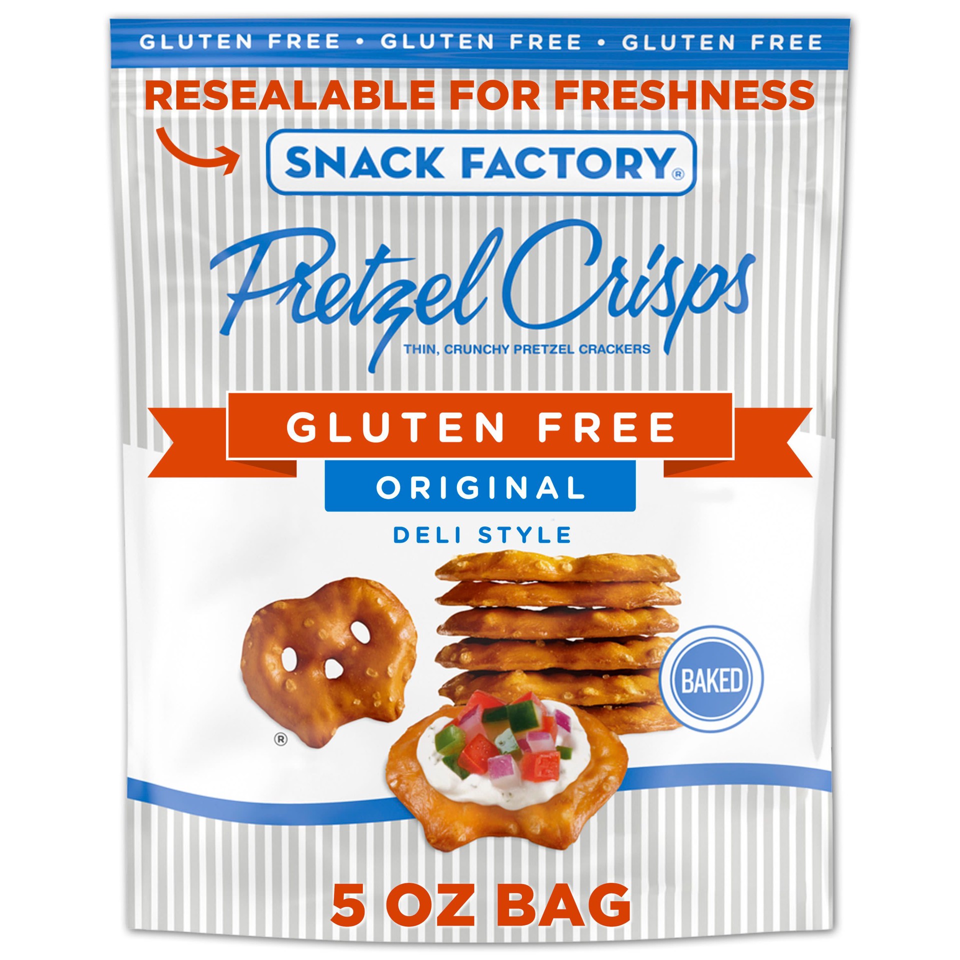 slide 1 of 5, Snack Factory Pretzel Crisps Gluten Free, Original Flavor, 5 Oz, 5 oz