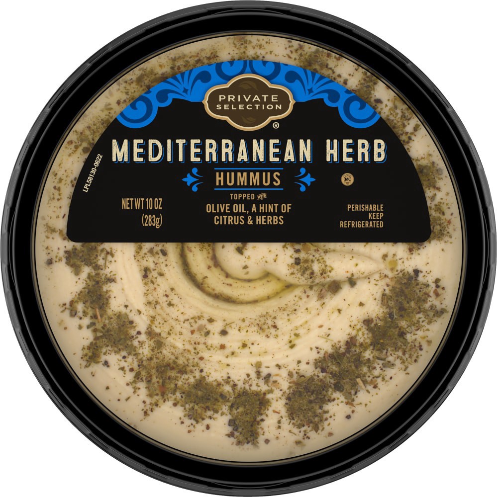 slide 6 of 6, Private Selection Mediterranean Herb Hummus, 10 oz